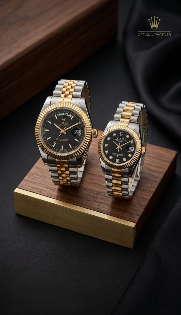 Curren Watch 09 — Curren Sovereign Duo, a two-tone gold couple set of two watches